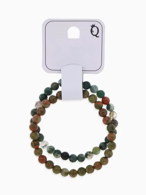 Набор браслетов из бусин&laquo;Яшма и Унакит&raquo;, 2 шт. шар №6