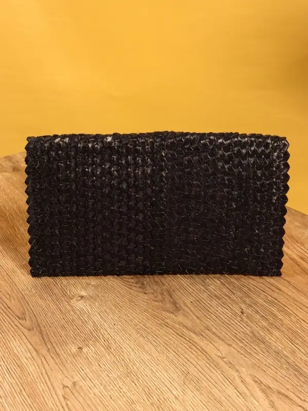Сумка клатч плетёная из пальмового листа, 28×16×2 см, чёрная Сумка клатч плетёная из пальмового листа, 28×16×2 см, чёрная