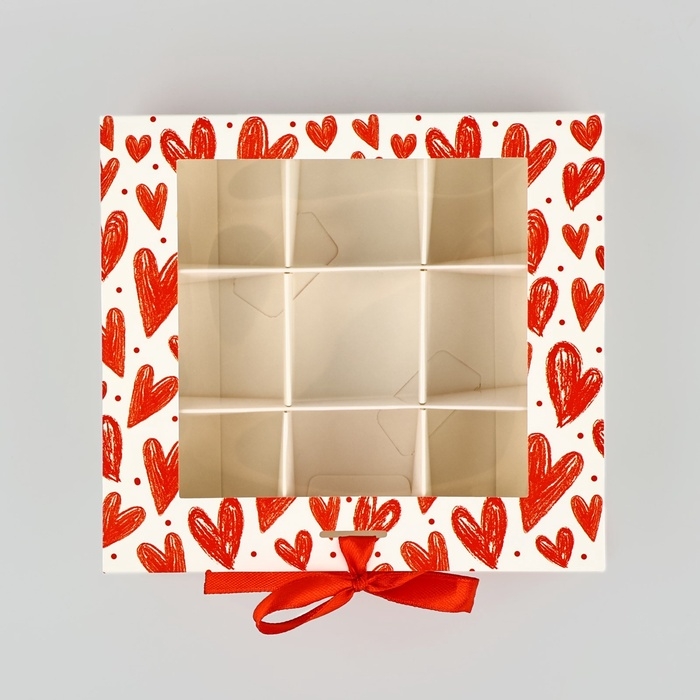 Коробка под 9 конфет с ячейками «Я люблю тебя» 14.5 х 13.5 х 3.5 см Коробка под 9 конфет с ячейками «Я люблю тебя» 14.5 х 13.5 х 3.5 см