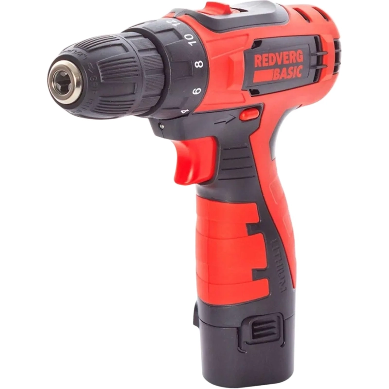 Дрель-шуруповерт акк. REDVERG Basic SD12LE/1-2 АКБ x Li-ion(12В, 1.5 Ач)+ЗУ