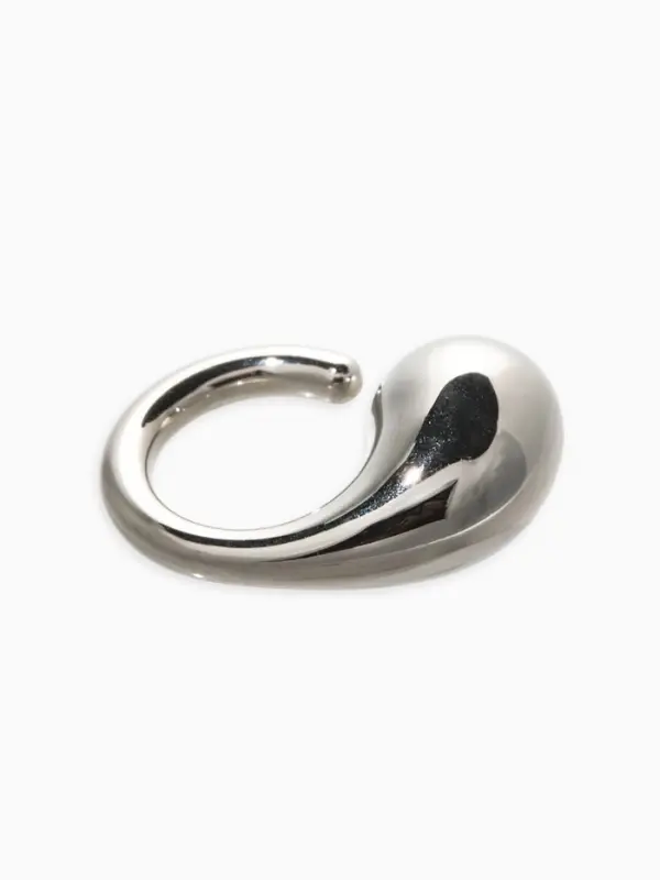 Кольцо пластик Кольцо пластик "Капля Бо", р-р 17, цвет серебро