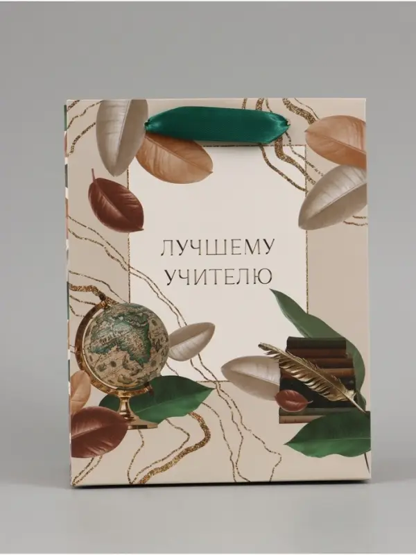 Пакет подарочный ламинированный, упаковка, &laquo;Лучшему учителю&raquo;, MS 18&times;23&times;10 см
