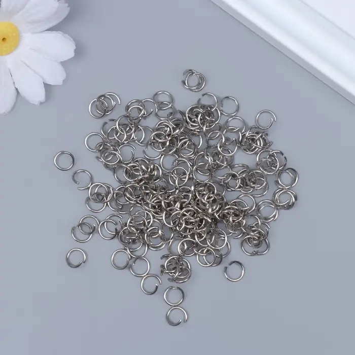 Основа для творчества металл Основа для творчества металл "Разжимное кольцо" набор 200 шт d=0,5 см 0,8х0,8 см