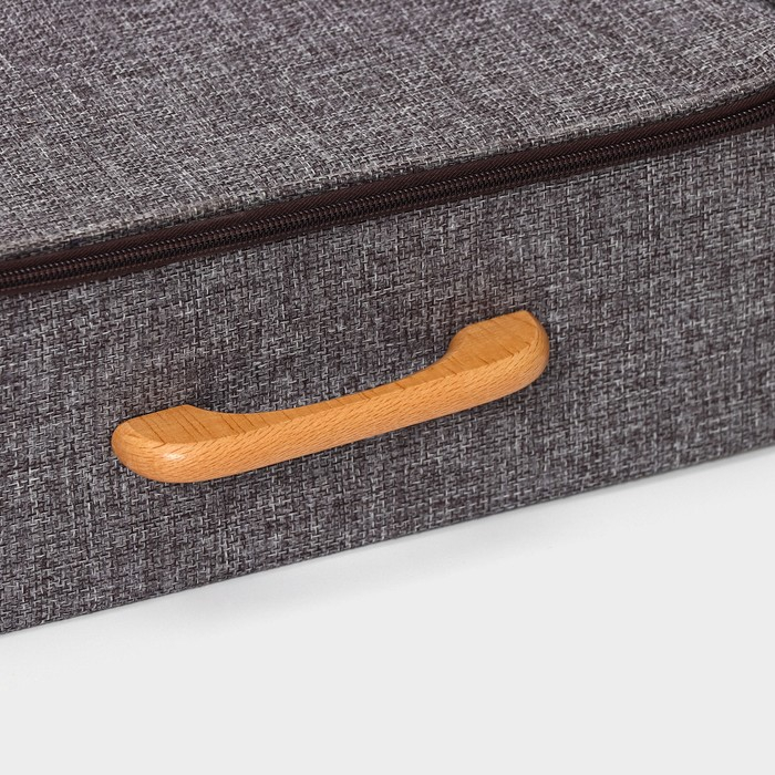 Короб для хранения на молнии LaDо́m «Рон», 32×25×11 см, цвет серый Короб для хранения на молнии LaDо́m «Рон», 32×25×11 см, цвет серый