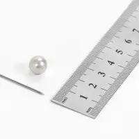 Основа &laquo;Брошь-игла&raquo; с бусиной d=1 см (набор 5 шт.), L=5 см, площадка 1.5 см, цвет серебро