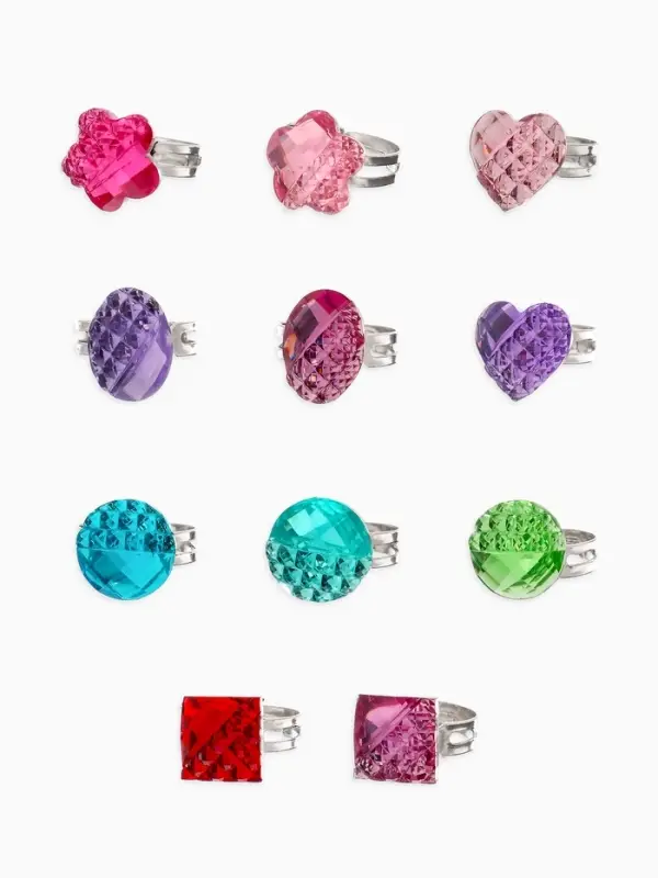 Кольцо «Выбражулька. Яркая геометрия», фасовка 100 шт. цвет МИКС, форма МИКС, безразмерное Кольцо «Выбражулька. Яркая геометрия», фасовка 100 шт. цвет МИКС, форма МИКС, безразмерное