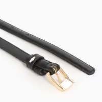 Ремень женский тонкий, 110&times;1.3 см, классическая пряжка металл, золотистая, чёрный