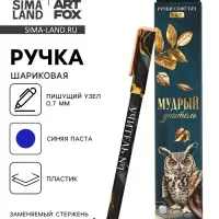 Ручка шариковая, синяя паста, 0.7 мм, пластик, софт-тач, набор из 2 шт. &laquo;Мудрый учитель&raquo;