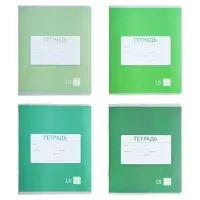 Тетрадь 18 листов в клетку Calligrata "Однотонная Новая Школьная. Эконом", обложка мелованная бумага, ВД-лак, блок №2 (серые листы), МИКС