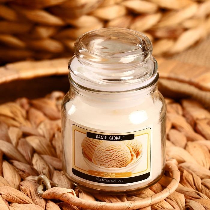 Свеча в банке "Ваниль" 82 гр 6х9х9 см