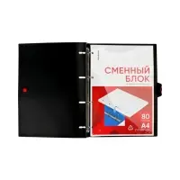 Тетрадь на кольцах ErichKrause Accent А4, 80 листов, в клетку, пластиковая обложка, на кнопке, 100% белизна, блок офсет, МИКС