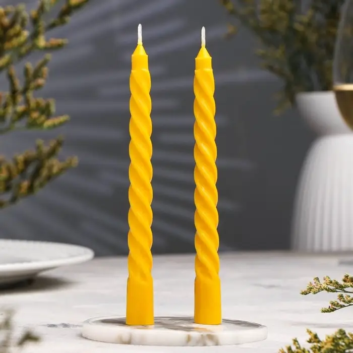 Набор свечей витых, 1,5х 15 см, 2 штуки, аромат лимон Набор свечей витых, 1,5х 15 см, 2 штуки, аромат лимон