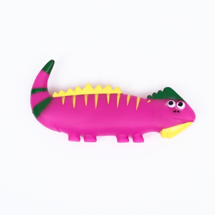 Игрушка пищащая Игрушка пищащая "Хамелеон" для собак, 19 см, фиолетовая