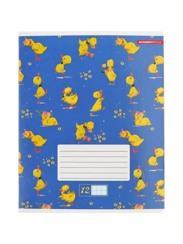 Тетрадь 12л кл Забавные утята, обл карт, МИКС