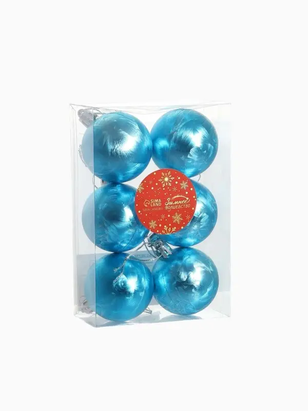 Ёлочные игрушки &laquo;Северина&raquo;, шары новогодние, d=5 см, набор 6 шт., голубой