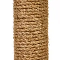Когтеточка-столбик Petmil &laquo;Релакс&raquo;, 60&times;35&times;35 см, с полкой - лежанкой и игрушкой, джут, бежевая