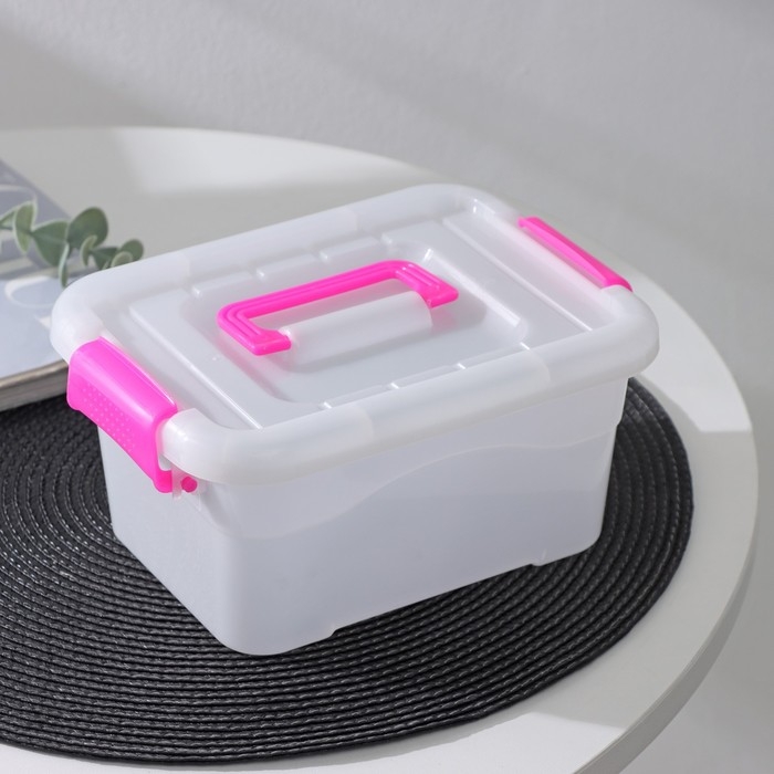 Контейнер для хранения «Дипломат», 20,5×15×9,5 см, крышка с ручкой на защёлке, цвет МИКС Контейнер для хранения «Дипломат», 20,5×15×9,5 см, крышка с ручкой на защёлке, цвет МИКС