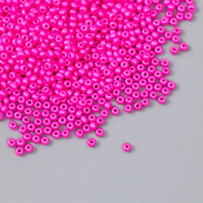 Бисер стекло 12/0  Бисер стекло 12/0 "Неоново-розовый" 15 гр