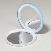 Зеркало складное &laquo;Деревья&raquo;, d=7.5 см, с увеличением х2, голубой/красный