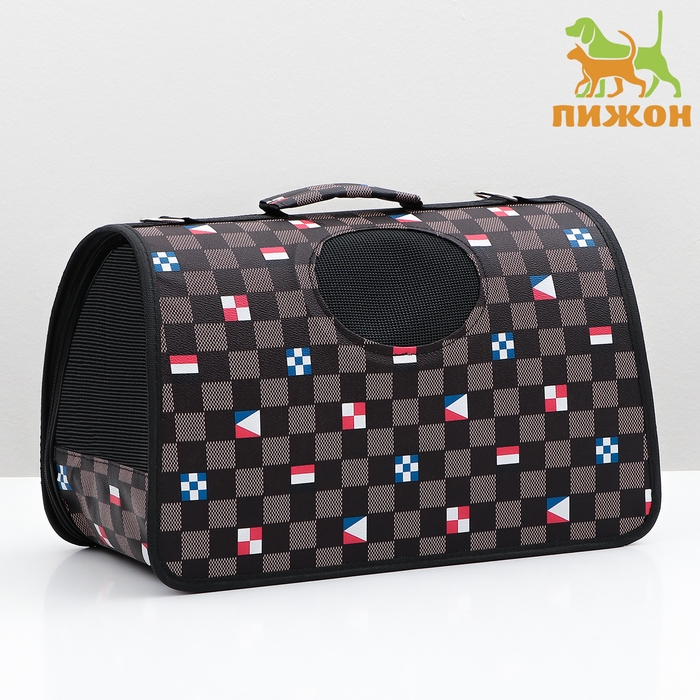 Сумка-переноска каркасная  Сумка-переноска каркасная "Звёздное небо" , размер L, 53 х 21 х 29 см, чёрная