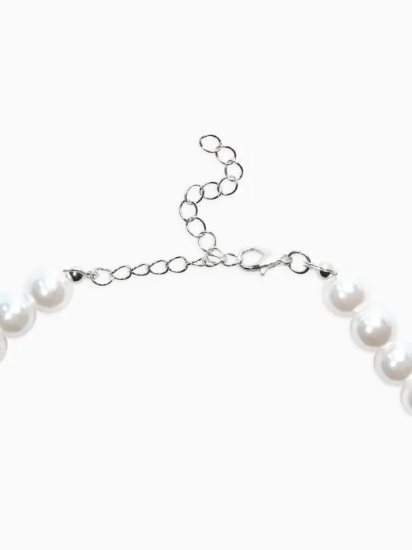 Чокеры из бусин &laquo;Сияние жемчуга&raquo;, 3 шт. бусины №14.10, 8, L=43 см, белый в серебре