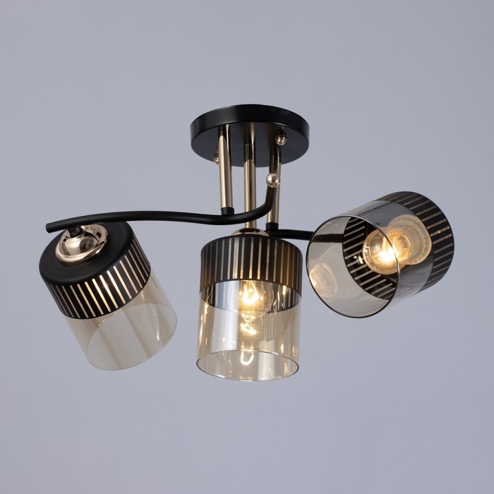 Люстра Люстра "Галион" 3хЕ27 40Вт черно-золотой 55х26 см