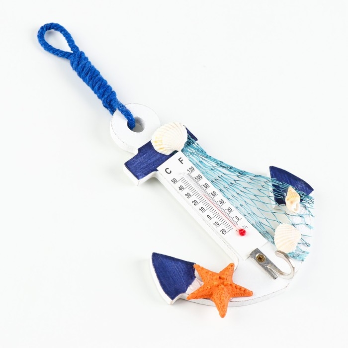 Якорь интерьерный с термометром 12,5*9*2см, микс Якорь интерьерный с термометром 12,5*9*2см, микс