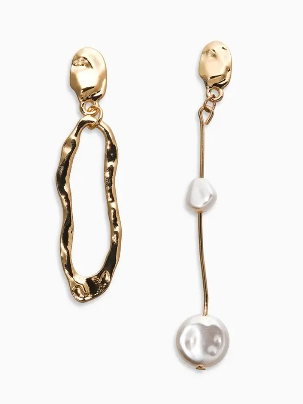 Серьги жемчуг Серьги жемчуг "Корейский стиль", цвет белый в золоте