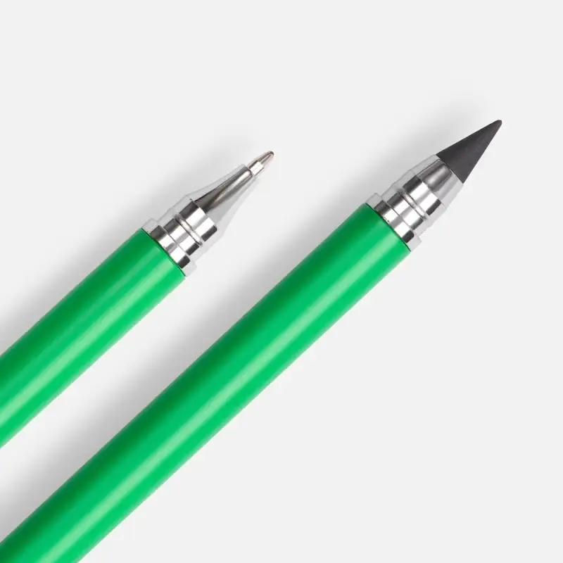 Ручка шариковая и вечный карандаш Diptych, зеленая