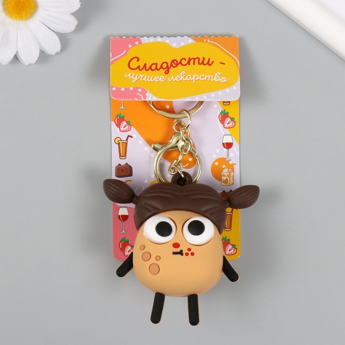 Брелок резина с карабином антистресс Брелок резина с карабином антистресс "Девочка" выскакивают глаза 3,8х7,5х7,5 см