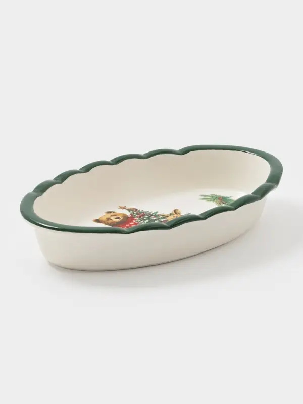 Блюдо для запекания Доляна «Новогодние животные», 28×17.5×4.9 см, доломит, белое Блюдо для запекания Доляна «Новогодние животные», 28×17.5×4.9 см, доломит, белое
