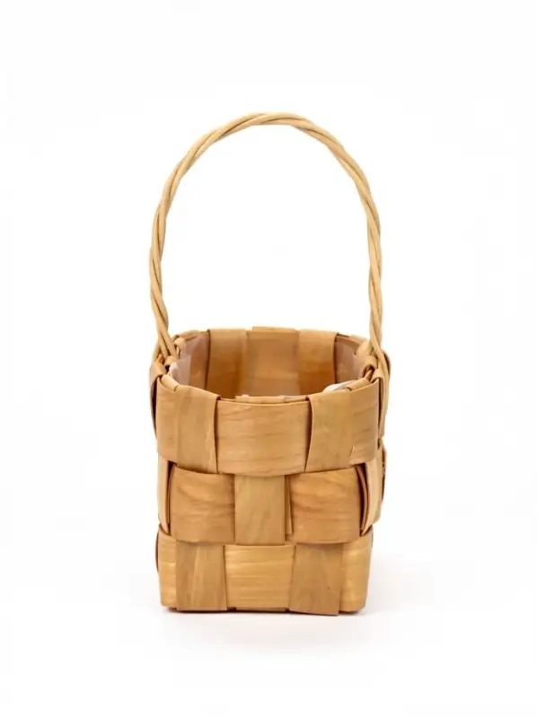 Корзина плетёная для хранения, 17&times;10&times;9 см, ручка h=9.5 см, секвойя