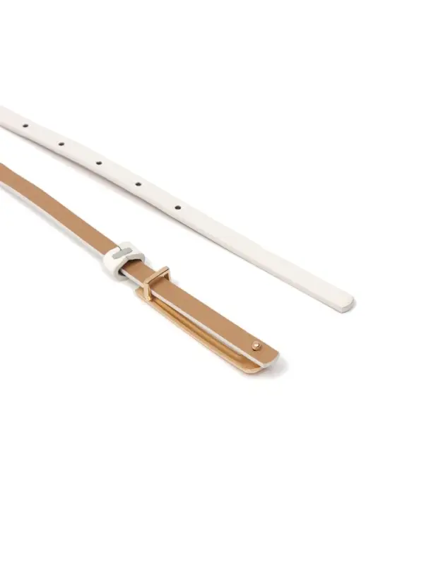 Ремень женский, 0.8&times;110 см, гвоздик, золотистая пряжка, белый