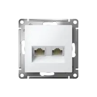 Розетка ATLASDESIGN двойная компьютерная RJ45+RJ45 категория 5E механизм белый