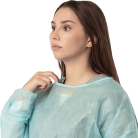 Халат хирург. н/с, рук.рез, дл.140 см, пл.25,&nbsp;р.48-54,голуб. 5шт./уп,5115/5
