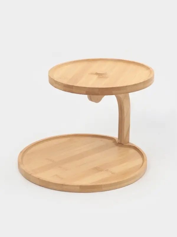 Этажерка для фруктов и десертов Доляна &laquo;Бамбук&raquo;, 2 яруса, 25&times;19.5 см, бамбук