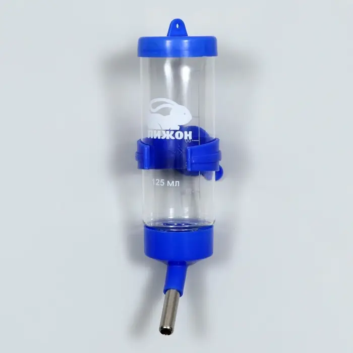 Поилка для грызунов, 125 мл, 12.5&times;4.5 см, синяя