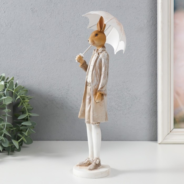 Сувенир полистоун "Заяц с зонтом" 10,5х9х27,5 см