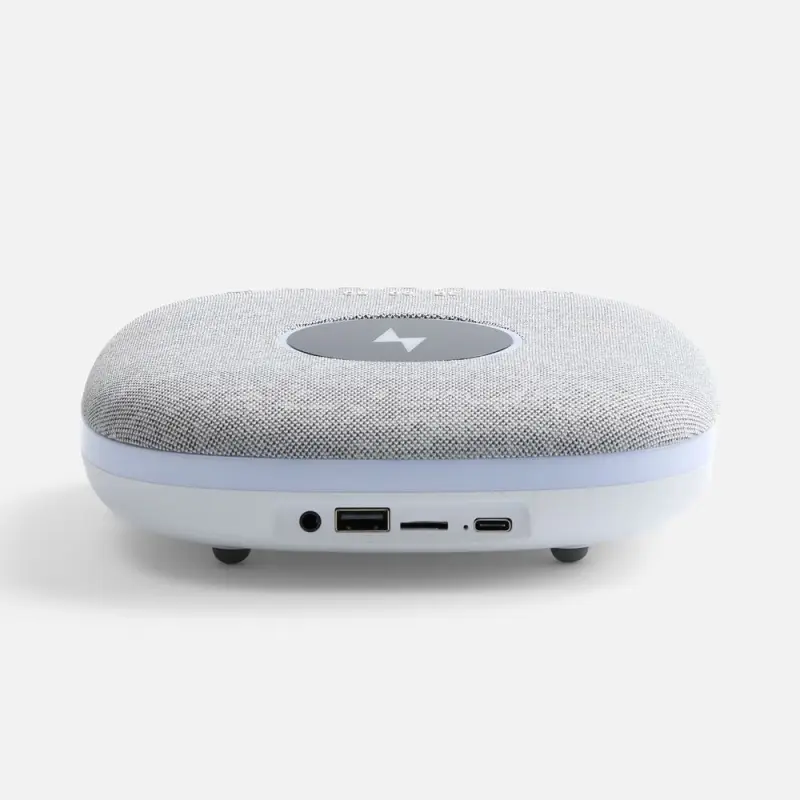 Bluetooth-колонка с беспроводной зарядкой и подсветкой Terrafonic, серая Bluetooth-колонка с беспроводной зарядкой и подсветкой Terrafonic, серая