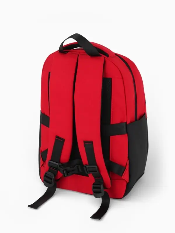 Рюкзак, 27*14*38,5 см, 2 отд 3н/карм, Комби, Водонепрон. дно, красный/черн