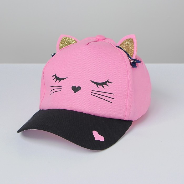 Кепка детская для девочки «Кошечка», с заколочками, р-р. 52-54 см, 5-7 лет Кепка детская для девочки «Кошечка», с заколочками, р-р. 52-54 см, 5-7 лет