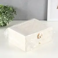 Шкатулка для украшений "Стёганная" 2 яруса, цвет белый, 17,5х23,5х10,5 см