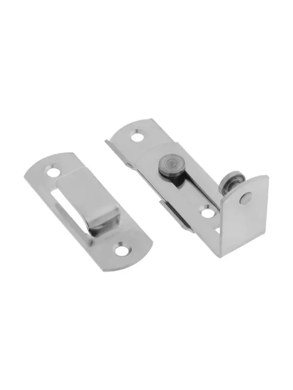 Шпингалет накладной ТУНДРА, угловой, 60&times;43 мм, цвет хром