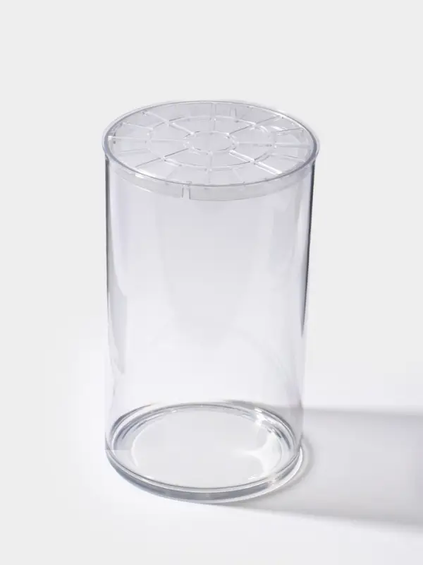 Ваза пластик настольная с крышкой "Альваро" 25х15 см, прозрачный