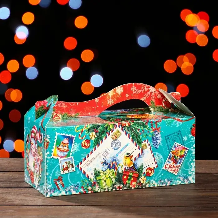 Подарочная коробка «Новогодние открытки» 23×10×10 см