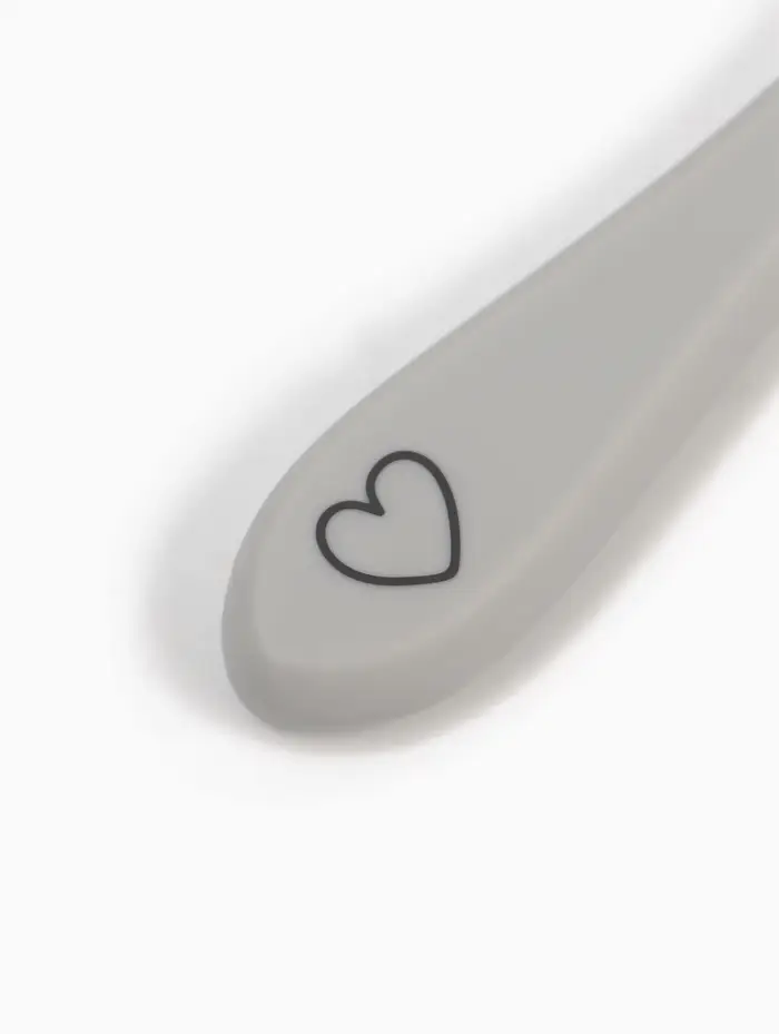 Тарелка детская на присоске и ложка, серый, Mum&Baby Тарелка детская на присоске и ложка, серый, Mum&Baby