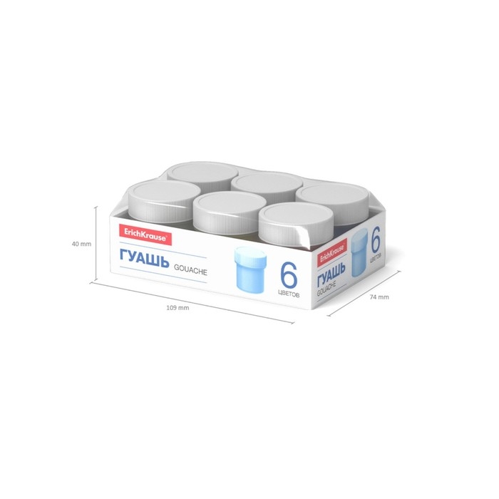 Гуашь 6 цветов х 17 мл, ErichKrause Basic light pack, в поддоне Гуашь 6 цветов х 17 мл, ErichKrause Basic light pack, в поддоне