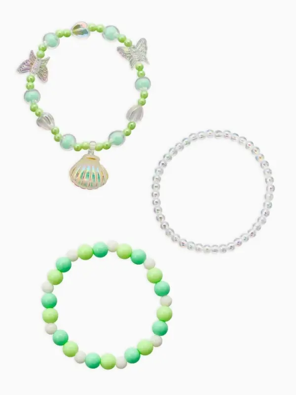 Браслет детский «Выбражулька», 3 шт. набор, жемчужина желаний, зеленый Браслет детский «Выбражулька», 3 шт. набор, жемчужина желаний, зеленый