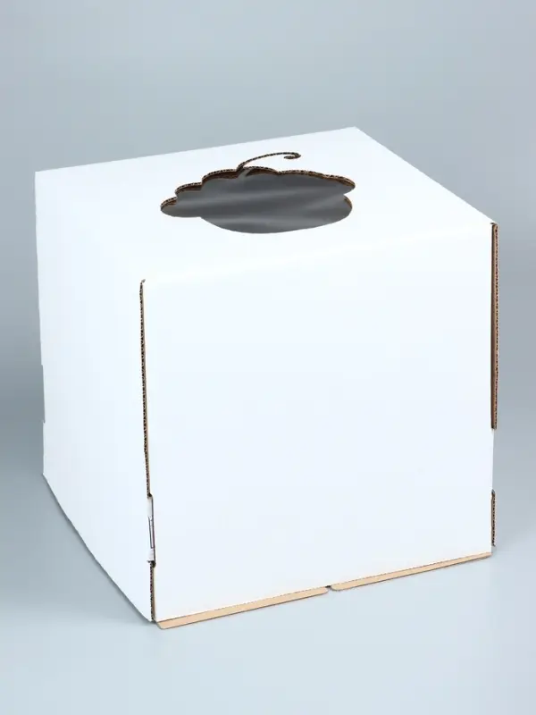 Коробка под торт с окном, &laquo;Пироженка&raquo;, белая, 30&times;30&times;30 см