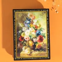 Шкатулка для украшений &laquo;Букет цветов&raquo;, 10&times;14 см, лаковая миниатюра